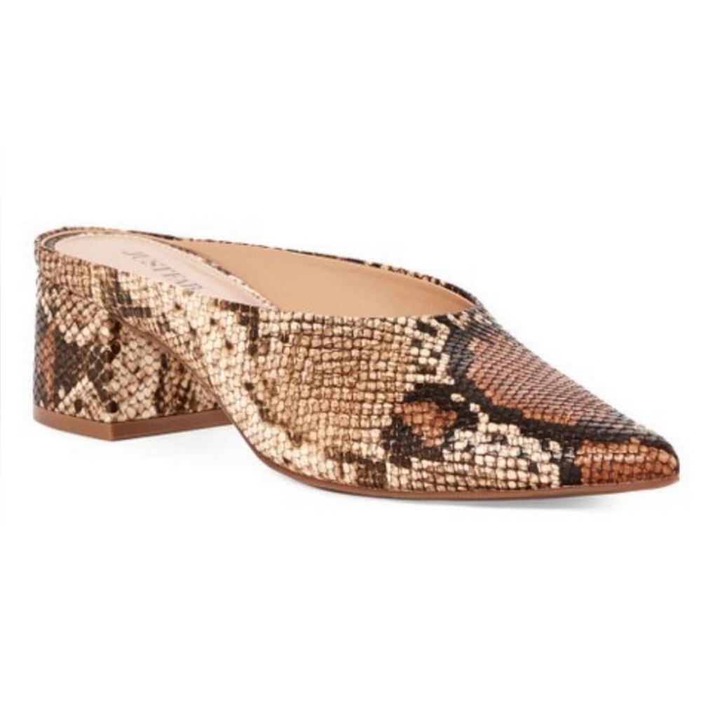 Brown Snake-Embossed Cleotha Mule